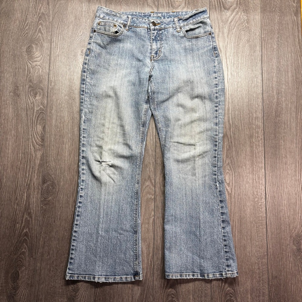 B.U.M. Equipment Womens 10 Light Wash Bootcut Jeans Y2K Distressed Denim Vintage